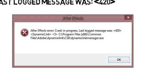 after effects error crash in progress PLEASE HELP