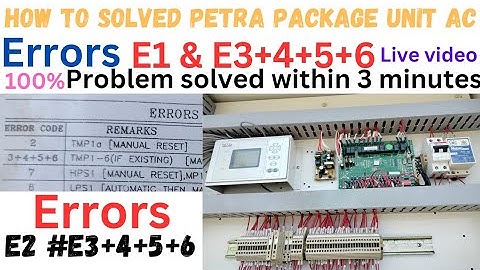 How to fix Petra package unit ac Errors chord  E2 & E3+4+5+6 #package ac Errors problem solved E2 &3