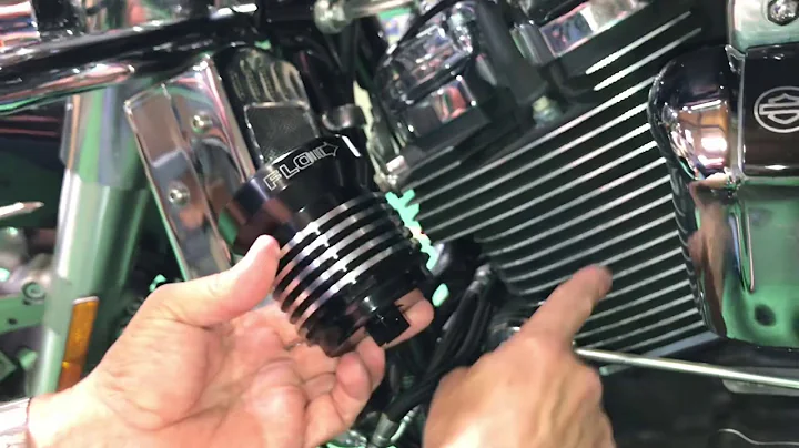 Flo Oil Filter #PCS4BC Black with Polished Fins for Harley-Davidson