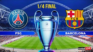 PSG vs Barcelona | UEFA Champions League 2024 UCL - Full Match 1\/4 Final | PES Gameplay