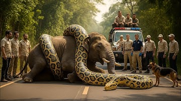 "🐘💥 Giant Python Attacks Elephant — Brave Rescue Team Saves It! 🐍🔥 | Unbelievable Animal Rescue" 