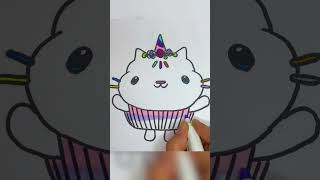 Cute catey cake coloring #shorts #cupcake #cats #kitty #cute #kawaii #speedup #satisfying