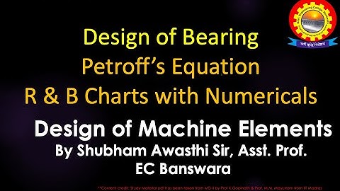 Design of Bearing :Petroff