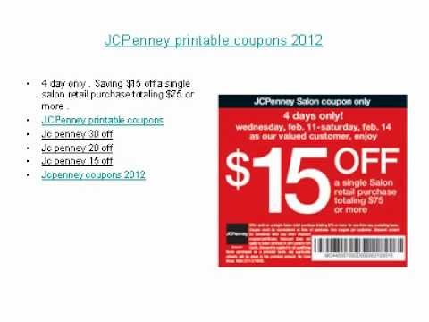 JCPenney printable coupons 2012