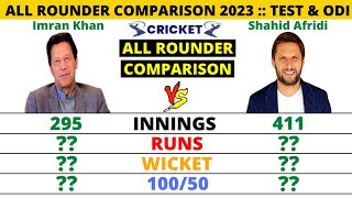 Imran Khan vs Shahid Afridi All Rounder Comparison || Test &amp; Odi Cricket || Cricket Compare