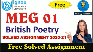 MEG 01 British Poetry Solved Assignment 2020-21