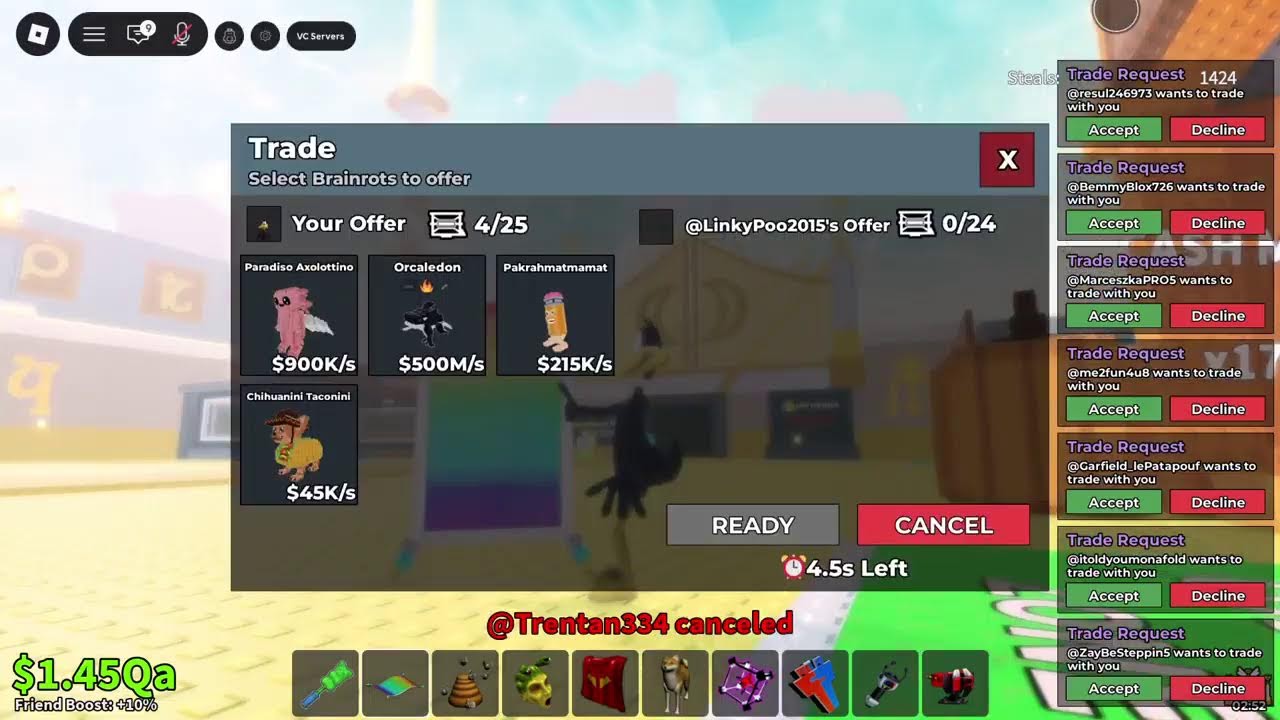 Steal a brainrot Trading