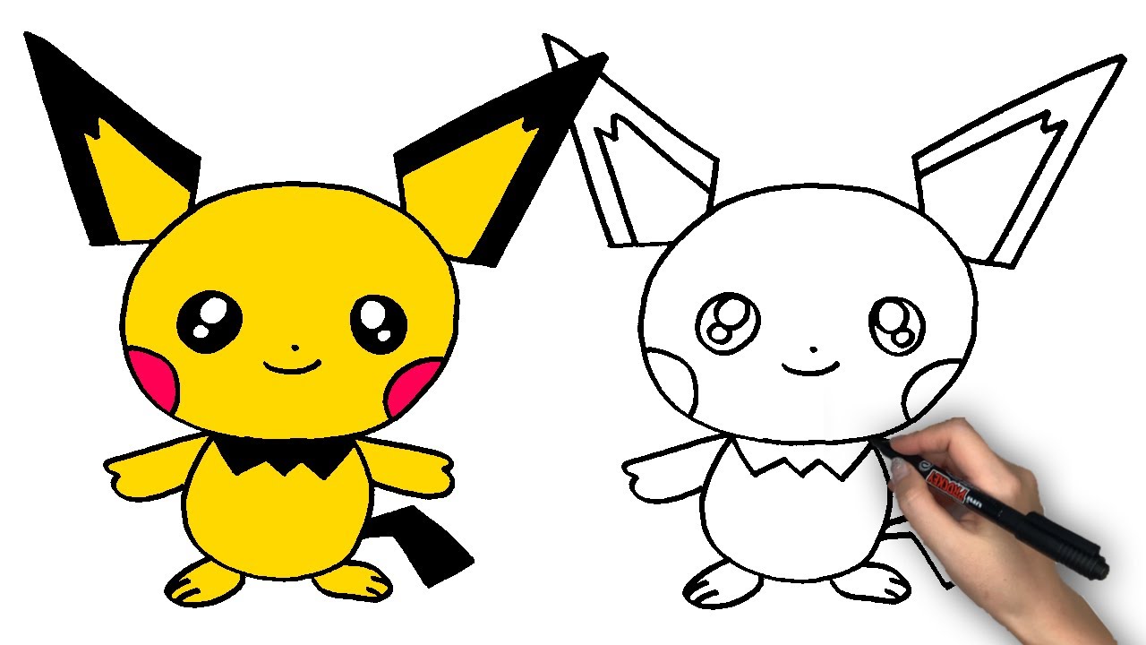 かんたん ピカチュウの描きかた かわいい How To Draw Pikachu Easy 105 Youtube