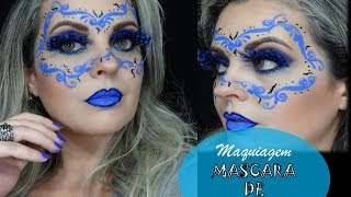 MASCARA DE CARNAVAL USANDO STÊNCIL DE ARTESANATO