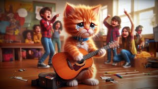 Out-of-tune Bullied Sad Kitten Guitar Player becomes a Superstar Cat 😿😻#cat (keep your dreams alive)