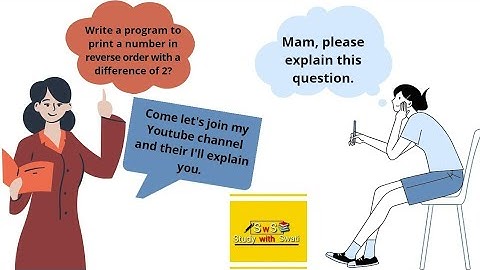 Write a program to print numbers in reverse order with a difference of 2.