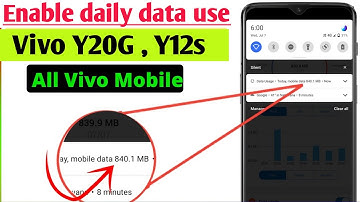Vivo Y20g Enable daily data Used | vivo Y20G Enable Data Usage Notification Bar