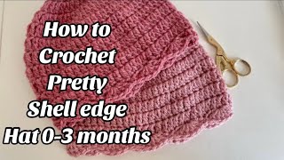 CROCHET PATTERN - BABY HAT 0-3 MONTHS -  Easy Step by step Tutorial for Baby & Gifts - US TERMS
