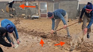 Battling Rain \u0026 Snow, Embracing Divine Blessing ☔❄️ | Family's Struggle to Protect Home in Storm