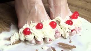 Sploshwam - Wet And Messy Foot Tease With Cherries And Cream