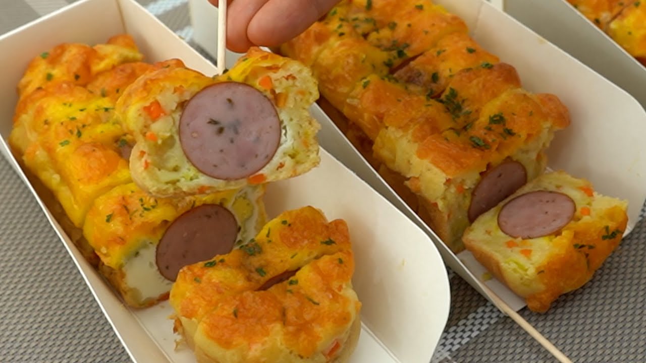 Sausage cheese egg bread Homemade korean street food 하루에 1000개씩 팔리는