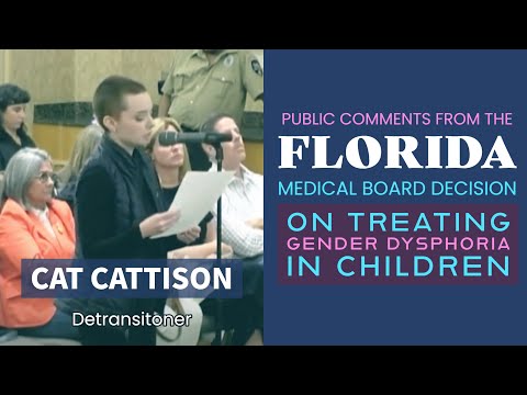 Florida Medical Board Decision on Trans Care - Public Comments: Cat Cattison (Detransitioner)