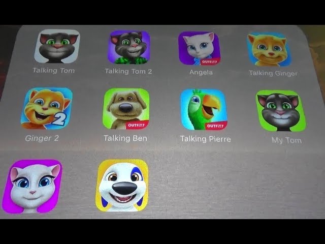 Talking Tom, Talking Ginger, Minha Talking Angela,Talking Tom 2