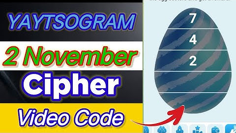 Yaytsogram 2 November Cipher Code | Today Yaytsogram Cipher Code #yaytsogram #airdrop #chiphercode