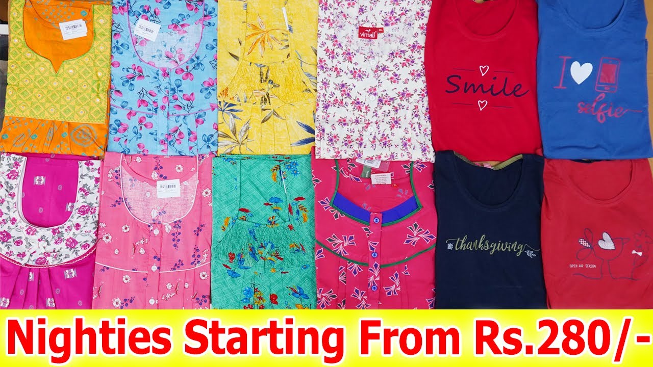 Beautiful Nighties and Night Suits Collection Starting From Rs.270/- Queens Collection Hindi