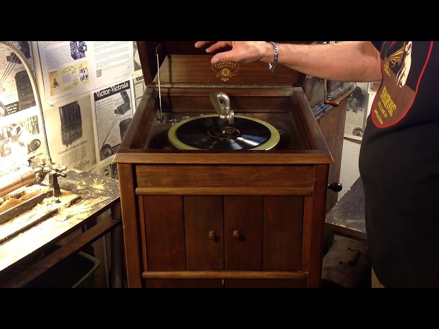 Columbia grafonola floor model original untouched condition - YouTube