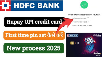 How to set hdfc rupay credit card pin first time