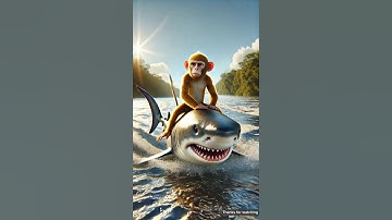 The monkey lives on the jamun tree and the shark became his friend 😭 #ai #monkey #tree