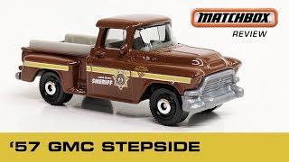 1957 GMC Stepside pickup - Matchbox truck diecast unboxing and review (MBX Heroic Rescue)