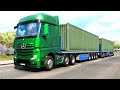 ETS 2 Beyond the Baltic Sea - The New Actros + HCT Flatbed Double Trailers In Finland