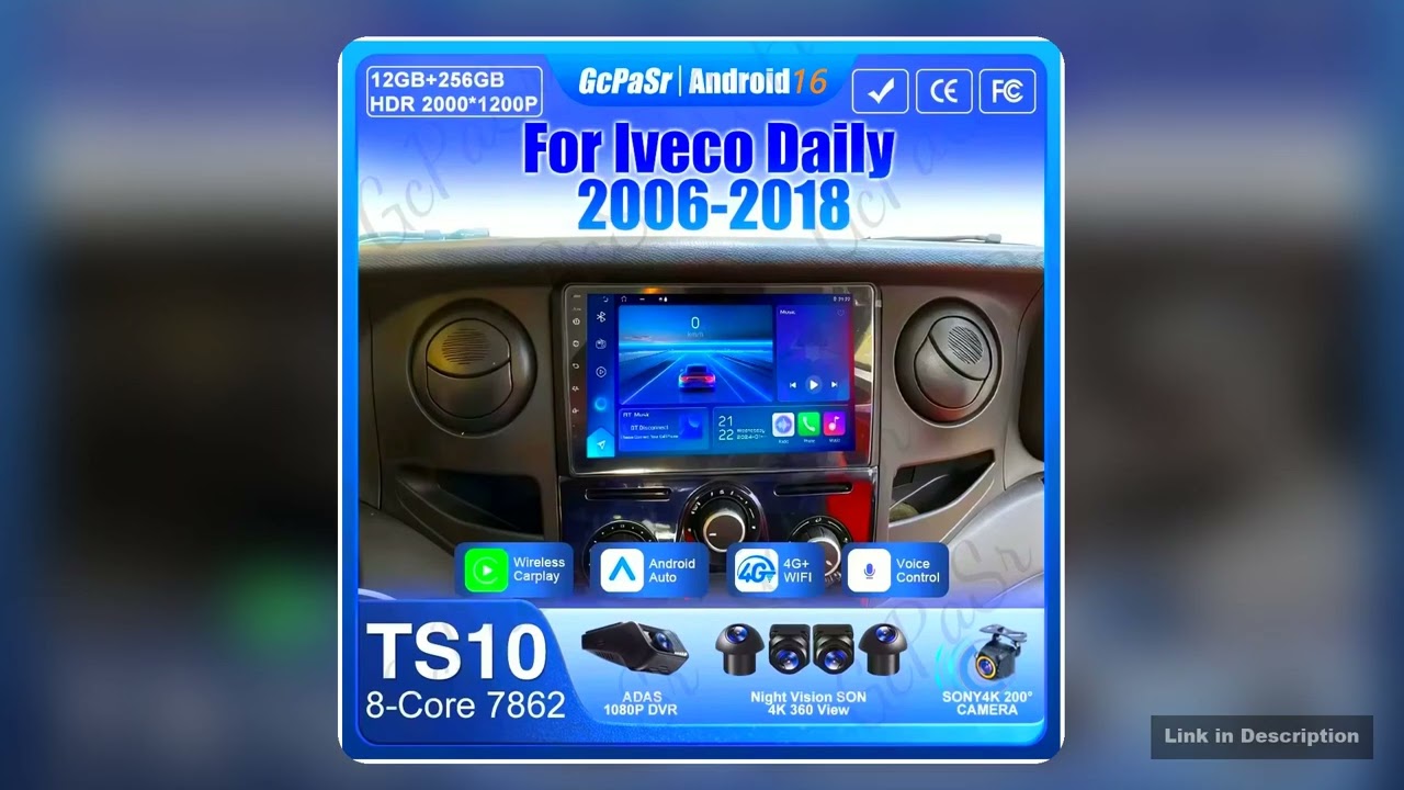 For Iveco Daily 20062018 Android 16 Carplay GPS Navigation No 2din Car Radio Video GPS Car Monitor