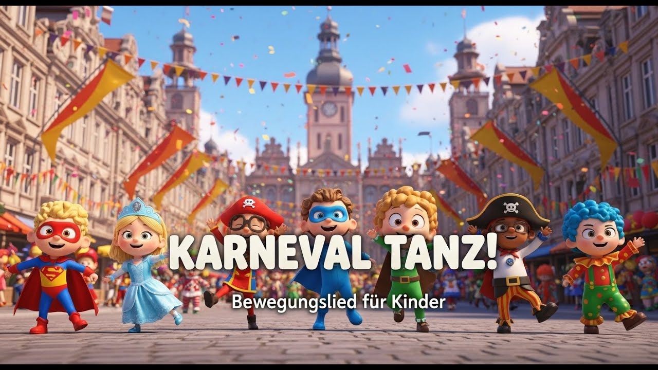 Karneval Tanz 🎭🎉 | Bewegungslied für Kinder | Mitmachen & Tanzen