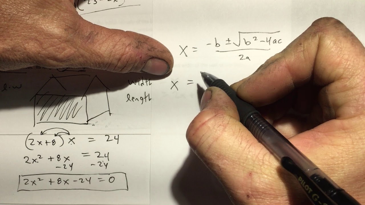 College algebra quadratic equations applications lesson 1 5 youtube