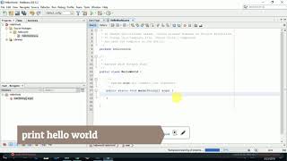 Hello world | first program for beginners in Java netbeans