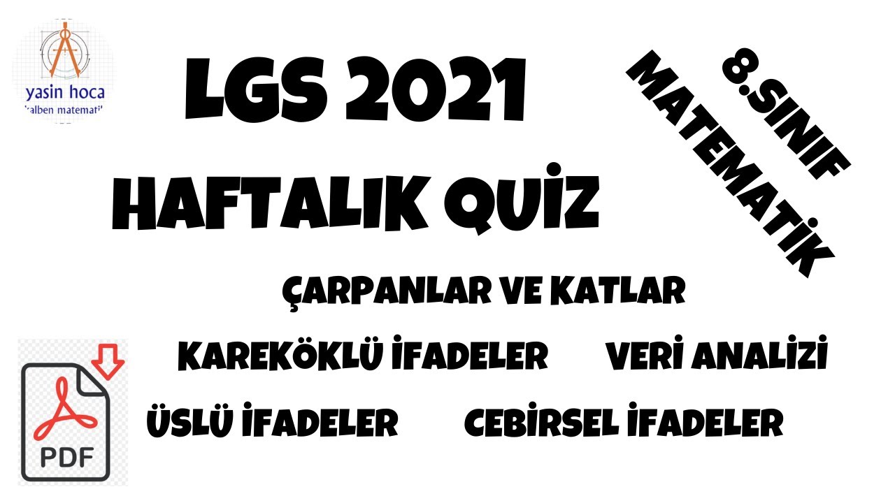 Lgs 2021 Haftalık Quiz 8.Sınıf Matematik 25 Aralık Cuma 