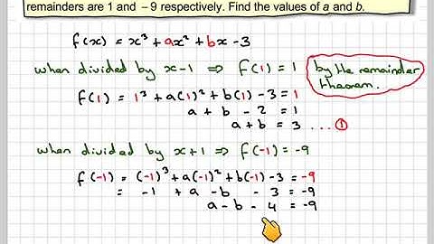 Using the remainder theorem to find coefficients in a polynomial