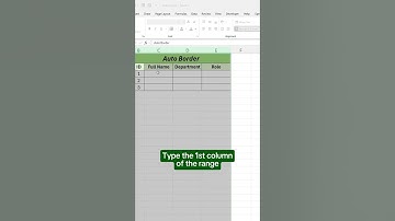 How to auto border in excel #excel #exceltips #exceltutorial