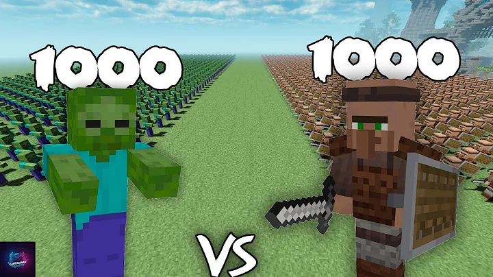 1,000 Zombies vs 1,000 Guard Villagers – Ultimate Minecraft Mob War!