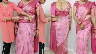 Easy saree pleats making tutorial | drape your saree in easy & simple steps | saree draping style
