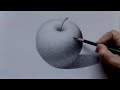 How to draw a realistic apple only using pencil