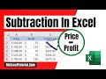 How to Subtract Numbers in Excel Basic Tutorial
