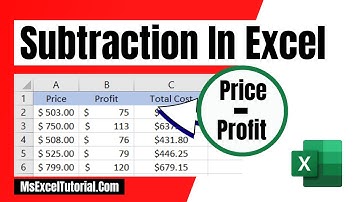 How to Subtract Numbers in Excel Basic Tutorial