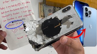 Destroyed iPhone X Restoration and How to Turn it into a Brand New iPhone 13 Pro