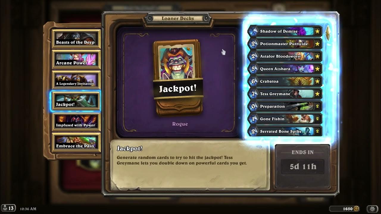 HEARTHSTONE FREE DECK WHICH LOANER DECK EXPLAINED IN 5 MINUNTES YouTube