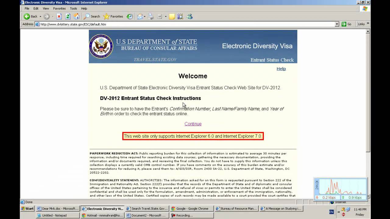 comment remplir electronic diversity visa lottery