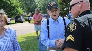 Surprise birthday parade held for 97-year-old Springdale WWII veteran