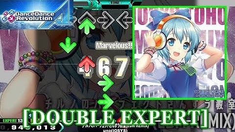 【DDR A】 チルノのパーフェクトさんすう教室(EDM REMIX) / uno(IOSYS)  [DOUBLE EXPERT] 譜面確認+Clap