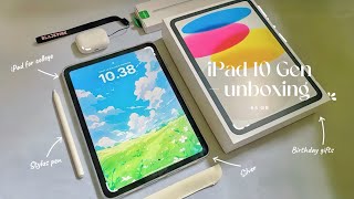  iPad 10th Gen Unboxing 📦 | Silver 🩶 64Gb | Goojodoq Accessories ✏️ | Aesthetic Shopee Haul🍀 | 2024