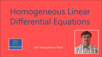 Homogeneous linear differential equations,Cauchy’s differential equations,