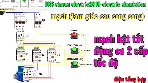 mach ∆-YY,mạch bật tắt động cơ 2 cấp tốc độ,mạch tam giác -sao song song,#điệntổnghợp,#