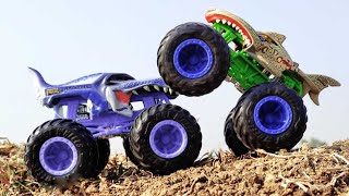 Hot Wheels die cast monster truck Vs  Leopard Shark Monster Truck | Speed Show